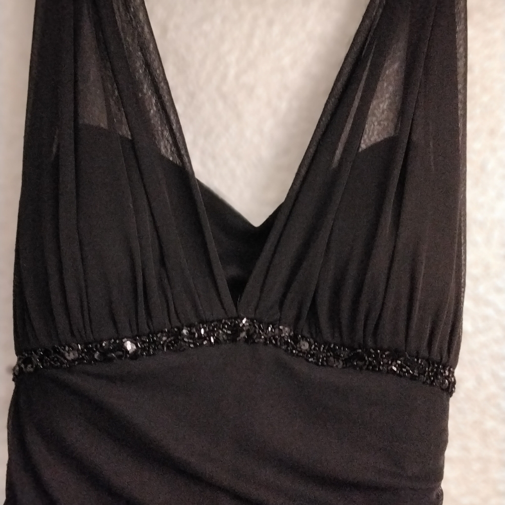 Blonde Nites Black Low Neckline Princess Cut  Cocktail Dress